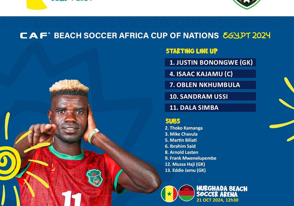 MALAWI FACE SENEGAL IN THE CAF BEACH SOCCER AFRICA CUP OF NATIONS